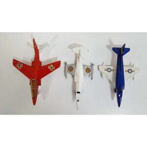 Lot Of 3 - 1973 MATCHBOX Lesney Die-Cast Jets- Blue, White, Red- *Missing Parts